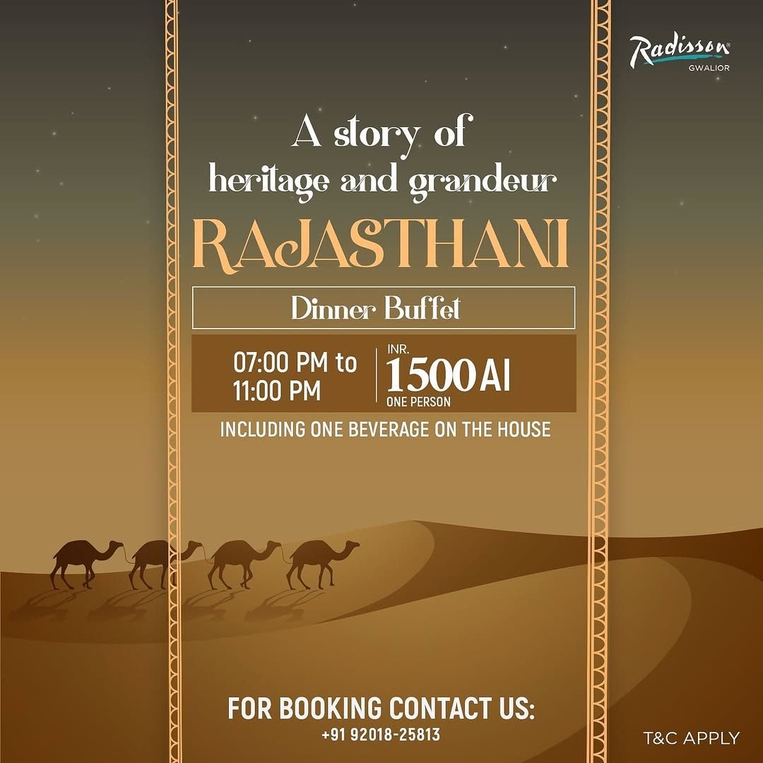 Treat your taste buds to a royal Rajasthani experience...#radisson #radissongwalior #rajasthani #rajasthanfood #dalbatichurma #royalflavour #gwaliorcity